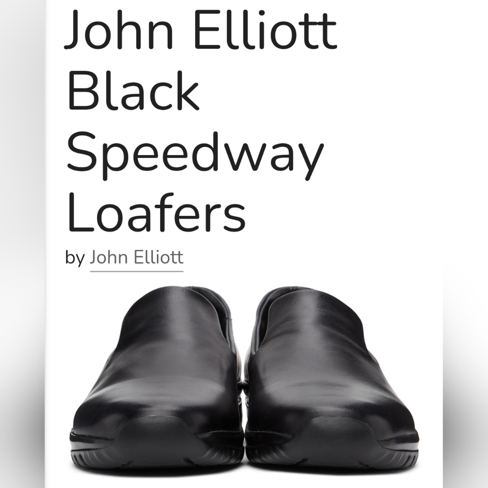 JOHN ELLIOTT Designer Speedway Leather Loafers US Sz. 9